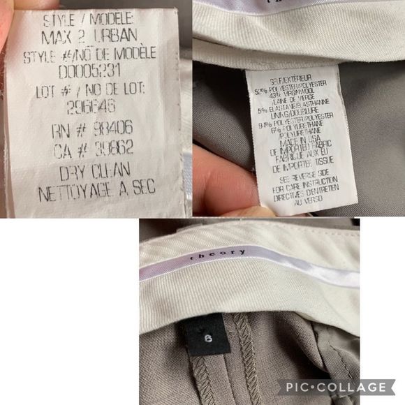 Theory Max C gray tailored Virgin wool pants size 6 - Picture 8 of 13